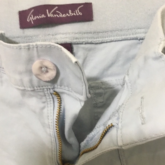 Gloria Vanderbilt Lace-up Bermuda’s Size 6 Petite Light Blue/Grey - Picture 4 of 10